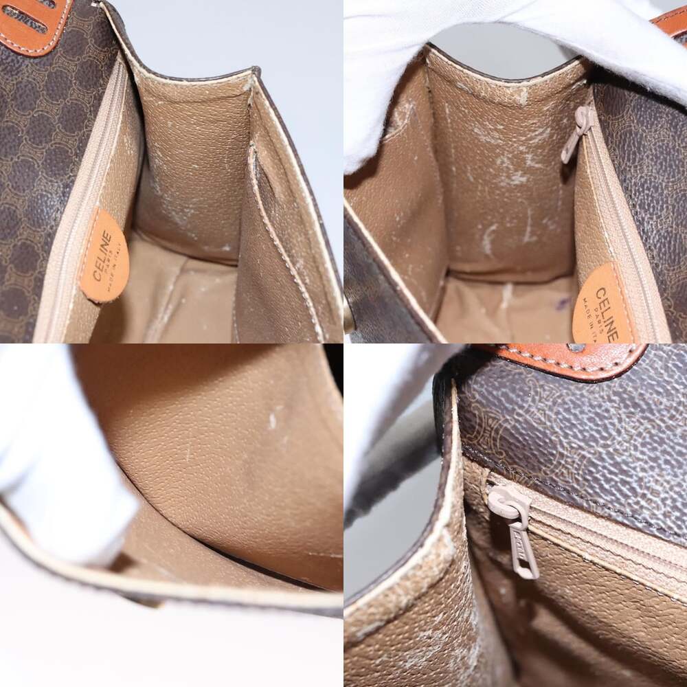 CELINE Macadam Canvas Hand Bag Pvc Leather Brown - Picture 12 of 13